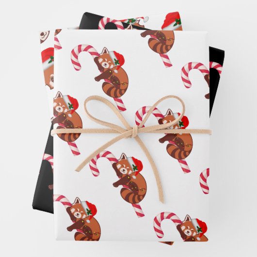 Weihnachts-Rot-Panda - Ergänzendes Wrapping Paper Geschenkpapier Set (Beispiel)