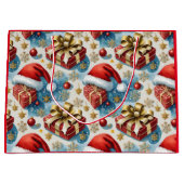 Weihnachts-Rot-Papier-Einkaufstaschen Große Geschenktüte (Vorderseite)
