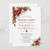 Weihnachts-Rot-Poinsettia-Probe Einladung (Vorne/Hinten)