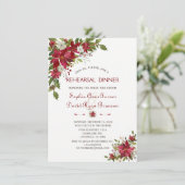 Weihnachts-Rot-Poinsettia-Probe Einladung (Stehend Vorderseite)