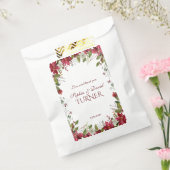 Weihnachts-Rot-Poinsettia-Rahmen Hochzeit Geschenktütchen (Versiegelt)