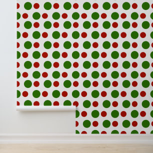 Weihnachts-Rot-Polka-Punktmuster Tapete