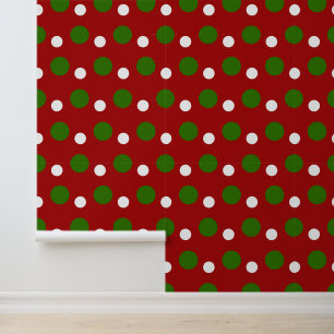 Weihnachts-Rot-Polka-Punktmuster Tapete