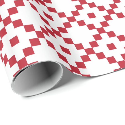 Weihnachts-Rot-Quiltmuster Geschenkpapier (Rolleneckpunkt)