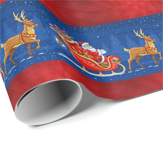 Weihnachts-Rot-Rot-Schlitten-Packung Geschenkpapier (Rolleneckpunkt)