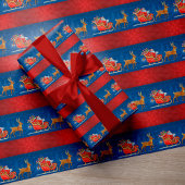 Weihnachts-Rot-Rot-Schlitten-Packung Geschenkpapier