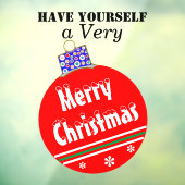 Weihnachts-Rot-Schnee-Zierkappe Fensteraufkleber (Blatt 3)