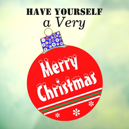 Weihnachts-Rot-Schnee-Zierkappe Fensteraufkleber (Blatt 3)