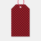 Weihnachts Rot & Schwarz Buffalo Karierter Weihnac Geschenkanhänger (Rückseite)
