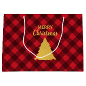 Weihnachts Rot & Schwarz Buffalo Karierter Weihnac Große Geschenktüte (Vorderseite)