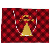 Weihnachts Rot & Schwarz Buffalo Karierter Weihnac Große Geschenktüte (Rückseite)