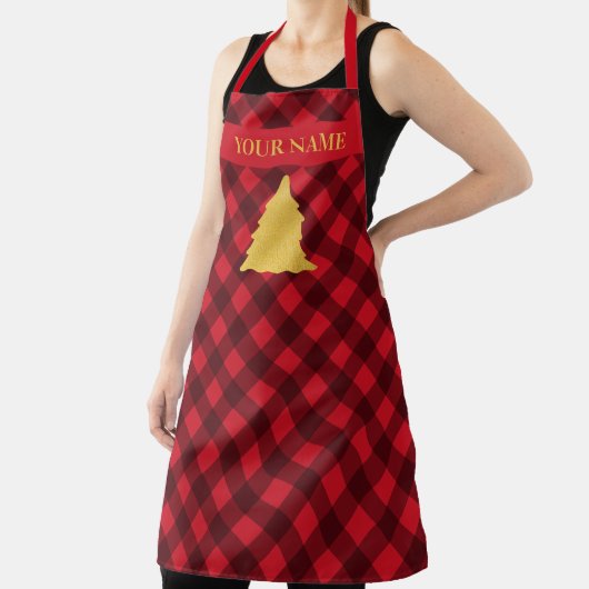 Weihnachts Rot & Schwarz Buffalo Karierter Weihnac Schürze (InSitu)