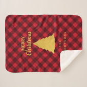 Weihnachts Rot & Schwarz Buffalo Karierter Weihnac Sherpadecke (Vorderseite (Horizontal))