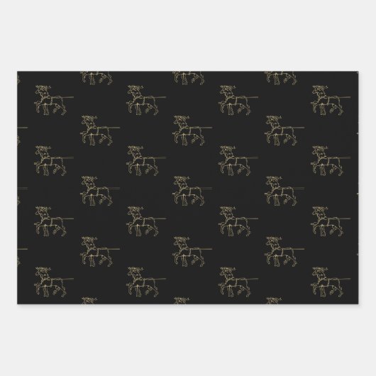 Weihnachts-Rot-Schwarz-Gold-Renditen des Weihnacht Geschenkpapier Set (Vorderseite 3)