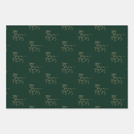 Weihnachts-Rot-Schwarz-Gold-Renditen des Weihnacht Geschenkpapier Set (Vorderseite 2)