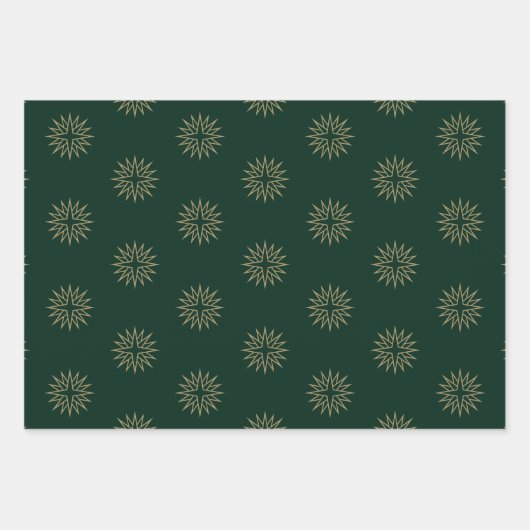 Weihnachts-Rot-Schwarz-Gold-Schneeflocken-Star Geschenkpapier Set (Vorderseite 2)