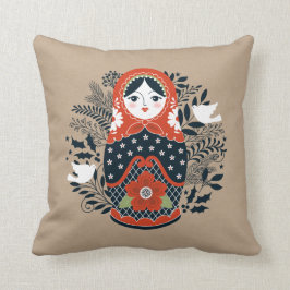 Weihnachts-Rot-Schwarz-Nest-Puppe Kissen