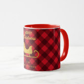 Weihnachts Rot & Schwarzes Buffalo Kariert Santa S Tasse (VorderseiteRechts)