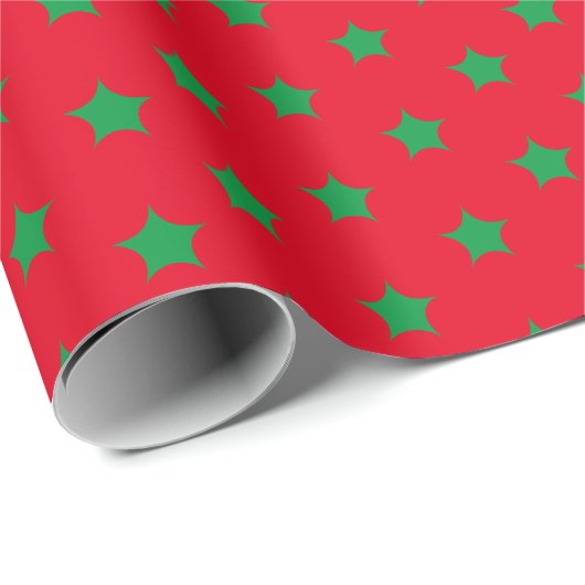 Weihnachts-Rot-Sternen-Geschenk Geschenkpapier (Rolleneckpunkt)