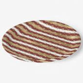 Weihnachts-Rot-Streifen Glitzer Herz Pappteller (Schrägansicht)