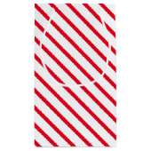 Weihnachts-Rot-Streifen oblisches Muster Kleine Geschenktüte (Rückseite)
