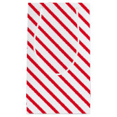 Weihnachts-Rot-Streifen oblisches Muster Kleine Geschenktüte (Vorderseite)