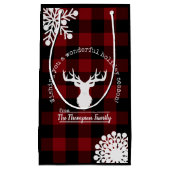 Weihnachts-Rot und Black Buffalo-Karo Kleine Geschenktüte (Vorderseite)
