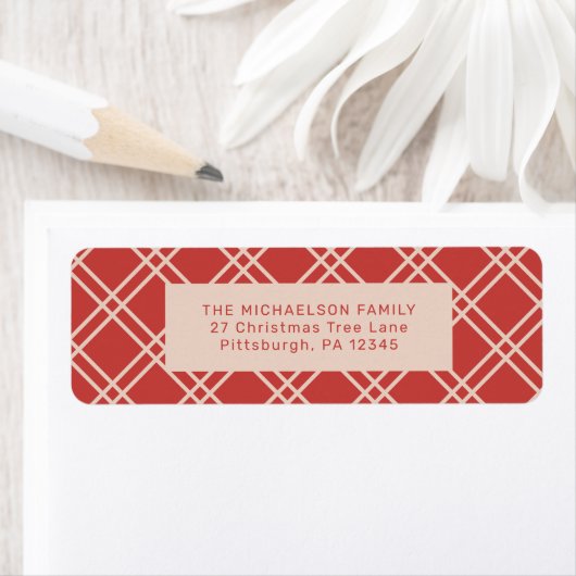 Weihnachts Rot und Creme Karo Rückkehr (Insitu)