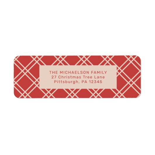 Weihnachts Rot und Creme Karo Rückkehr (Vorne)