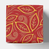 Weihnachts-Rot und Gold-Illustrierte Blätter Muste Geschenkschachtel (Oben)