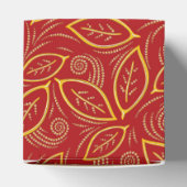 Weihnachts-Rot und Gold-Illustrierte Blätter Muste Geschenkschachtel (Oben)