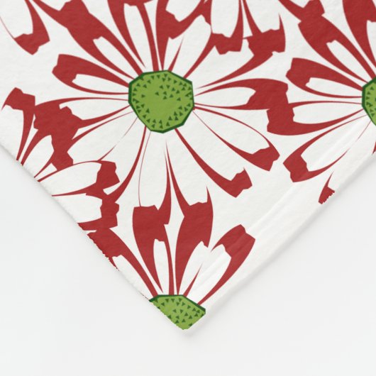 Weihnachts Rot und Grün Daisy Blumenmuster Fleecedecke (Ecke)