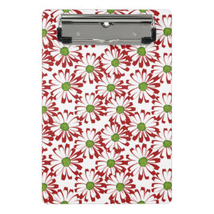 Weihnachts Rot und Grün Daisy Blumenmuster Mini Klemmbrett