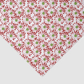 Weihnachts Rot und Grün Daisy Blumenmuster Seidenpapier (Ausschnitt)