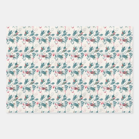 Weihnachts Rot und Grün Geschenkpapier Set (Vorderseite 2)