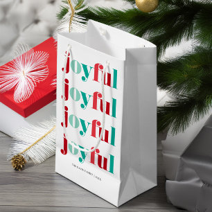 Weihnachts Rot und Grün "Joyful" Kleine Geschenktüte