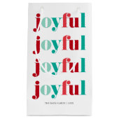 Weihnachts Rot und Grün "Joyful" Kleine Geschenktüte (Vorderseite)