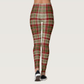 Weihnachts Rot und Grün Kariert Knetmuster Leggings (Rückseite)