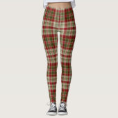 Weihnachts Rot und Grün Kariert Knetmuster Leggings (Vorderseite)