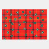 Weihnachts Rot und Grün Kariert Tartan Mit Monogra Geschenkpapier Set (Vorderseite 2)