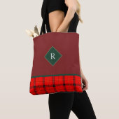 Weihnachts Rot und Grün Kariert Tartan Mit Monogra Tasche (Von Nahem)