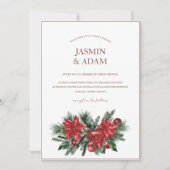 Weihnachts Rot und Grün Winterfest Hochzeit Einladung (Vorderseite)