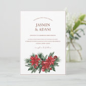 Weihnachts Rot und Grün Winterfest Hochzeit Einladung (Stehend Vorderseite)