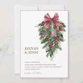 Weihnachts Rot und Grün Winterfest Hochzeit Einladung (Vorderseite)