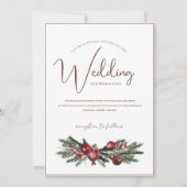 Weihnachts Rot und Grün Winterfest Hochzeit Einladung (Vorderseite)