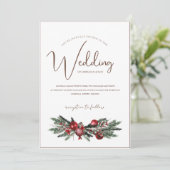 Weihnachts Rot und Grün Winterfest Hochzeit Einladung (Stehend Vorderseite)