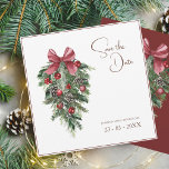 Weihnachts Rot und Grün Winterfest Hochzeit Save The Date<br><div class="desc">Moderne Weihnachts-Rot- und Grüne Winterfestivals sichern die Date Card - Eleganter Foliage in rustikalen Evergreen Hues. Genießen Sie den Zauber der Saison mit unserer modernen Weihnachtskarte, die in den kräftigen Farben Rot und Grün gerettet ist. Diese elegante rett-the-date-Karte besticht durch delikate Laub-Akzente, die den ewigen Winterzauber wecken. Mit einer perfekten...</div>