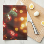 Weihnachts-Rot- und Grüne Glitzer-Ornamente Geschirrtuch (Viertel Falte)