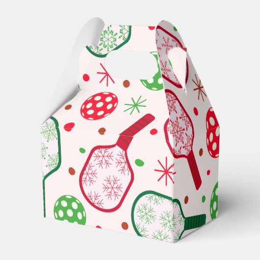 Weihnachts-Rot- und Grüne-Pickleball-Paddle Geschenkschachtel (Rückseite)