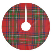 Weihnachts-Rot und Grüner Karierter Baumrock Polyester Weihnachtsbaumdecke (Vorderseite)